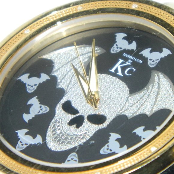 Techno.com by KC Rare Unique 2015 Men's Watch with Diamond Bat Skull Head - Picture 7 of 15
